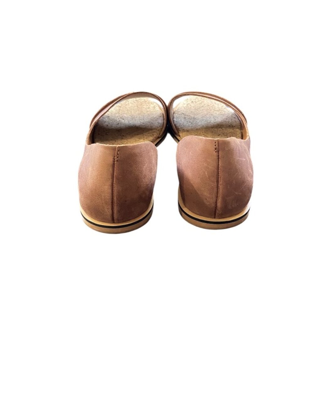 Lucky Brand Fentin 2 Flat Leather Sandals Latte Brown Size 9 Spring Neutral Boho - Picture 6 of 12